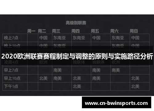 2020欧洲联赛赛程制定与调整的原则与实施路径分析